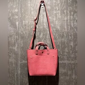 NWOT Portland Leather Goods Mini Crossbody Tote in Coral Pebbled Leather